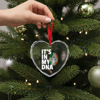 Funny Irish It's In My DNA Heart Crystal Glass Ornament Ireland Fingerprint Flag - Wonder Print Shop