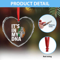 Funny Irish It's In My DNA Heart Crystal Glass Ornament Ireland Fingerprint Flag - Wonder Print Shop