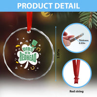 Funny Irish St Patricks Day Crystal Glass Ornament Prone To Shenanigans TS02