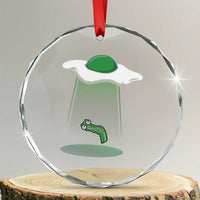 Funny Irish St Patricks Day Crystal Glass Ornament UFO Egg Bacon Abduction Funny