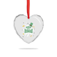 Funny Irish St Patricks Day Heart Crystal Glass Ornament Prone To Shenanigans - Wonder Print Shop