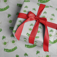 Funny Irish St Patricks Day Shamrock Wrapping Paper Roll Green Eggs Smile Brunch Breakfast
