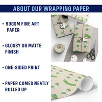 Funny Irish St Patricks Day Shamrock Wrapping Paper Roll Green Eggs Smile Brunch Breakfast