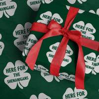 Funny Irish St Patricks Day Wrapping Paper Roll Here for the Shenanigans