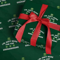 Funny Irish St Patricks Day Wrapping Paper Roll I'm Just Here For The Shenanigans Shamrock