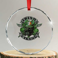 Funny Irish Viking Crystal Glass Ornament Vintage Shamrock Celtic Viking Skull - Wonder Print Shop