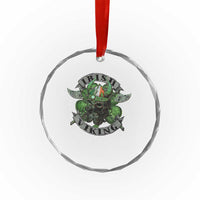 Funny Irish Viking Crystal Glass Ornament Vintage Shamrock Celtic Viking Skull - Wonder Print Shop