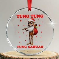 Funny Italian Brainrot Christmas Crystal Glass Ornament Tung Tung Tung Sahur Meme - Wonder Print Shop