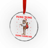 Funny Italian Brainrot Christmas Crystal Glass Ornament Tung Tung Tung Sahur Meme - Wonder Print Shop