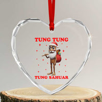 Funny Italian Brainrot Christmas Heart Crystal Glass Ornament Tung Tung Tung Sahur Meme - Wonder Print Shop