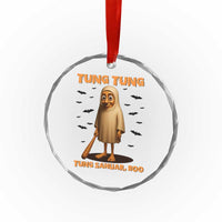 Funny Italian Brainrot Halloween Crystal Glass Ornament Tung Tung Tung Sahur Meme - Wonder Print Shop