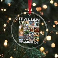 Funny Italian Brainrot Meme Art Crystal Glass Ornament Surreal Humor Pop Culture Collage - Wonder Print Shop
