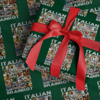 Funny Italian Brainrot Meme Art Wrapping Paper Roll Surreal Humor Pop Culture Collage - Wonder Print Shop