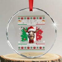 Funny Italian Christmas Donkey Crystal Glass Ornament Funny Domick The Donkey Holiday Italy Flag - Wonder Print Shop