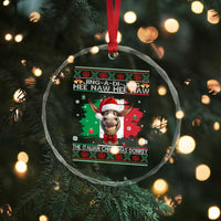 Funny Italian Christmas Donkey Crystal Glass Ornament Funny Domick The Donkey Holiday Italy Flag - Wonder Print Shop