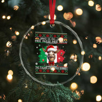 Funny Italian Christmas Donkey Crystal Glass Ornament Funny Domick The Donkey Holiday Italy Flag TS11
