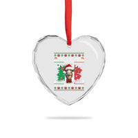 Funny Italian Christmas Donkey Heart Crystal Glass Ornament Funny Domick The Donkey Holiday Italy Flag - Wonder Print Shop
