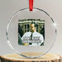Funny JD Vance Interview Meme Crystal Glass Ornament I Don't Really Care Margaret TS02