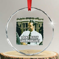Funny JD Vance Interview Meme Crystal Glass Ornament I Don't Really Care Margaret - Wonder Print Shop