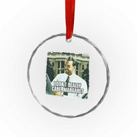 Funny JD Vance Interview Meme Crystal Glass Ornament I Don't Really Care Margaret TS02