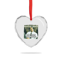 Funny JD Vance Interview Meme Heart Crystal Glass Ornament I Don't Really Care Margaret - Wonder Print Shop