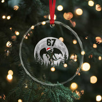 Funny Jersey Devil 67 Christmas Santa Hat Moon Night Stroll Crystal Glass Ornament - Wonder Print Shop