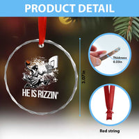 Funny Jesus Basketball Crystal Glass Ornament He Is Rizzin Sport Player Meme TS11