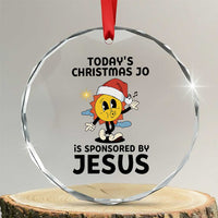 Funny Jesus Christian Christmas Crystal Glass Ornament Today Is Good Mood Is Sponsored By Jesus - Wonder Print Shop