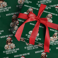 Funny Jesus Christian Christmas Wrapping Paper Roll When God Made Me He Grinned And Said This Will Be Fun - Wonder Print Shop