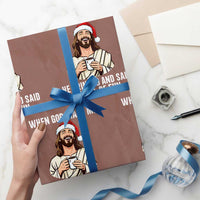 Funny Jesus Christian Christmas Wrapping Paper Roll When God Made Me He Grinned And Said This Will Be Fun - Wonder Print Shop