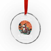 Funny Jesus Christian Motorcycle Crystal Glass Ornament When Life Throws You A Curve Lean Into It TS14