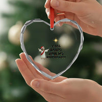 Funny Jesus Christmas Heart Crystal Glass Ornament Are You All Ready For My Birthday - Wonder Print Shop