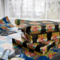 Funny Jesus Has Your Back Wrapping Paper Roll Jiu Jitsu Retro Christian - Wonder Print Shop