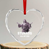 Funny Jesus Heart Crystal Glass Ornament Stunads All Of You - Wonder Print Shop