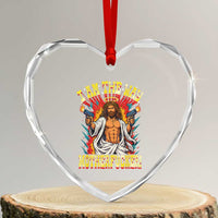 Funny Jesus LitRPG I Am The Way Motherfucker Heart Crystal Glass Ornament