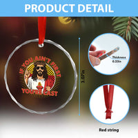 Funny Jesus Racing Crystal Glass Ornament If You Are Not First You Are Last TS14