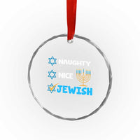 Funny Jewish Hanukkah Crystal Glass Ornament Nice Naughty Jewish Menorah Hanukkiah Chanukah Ugly TS02