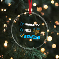 Funny Jewish Hanukkah Crystal Glass Ornament Nice Naughty Jewish Menorah Hanukkiah Chanukah Ugly TS02