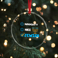 Funny Jewish Hanukkah Crystal Glass Ornament Nice Naughty Jewish Menorah Hanukkiah Chanukah Ugly TS02