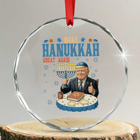 Funny Jewish Holiday Crystal Glass Ornament Make Hanukkah Great Again Ugly Gift TS12