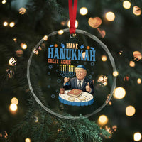 Funny Jewish Holiday Crystal Glass Ornament Make Hanukkah Great Again Ugly Gift - Wonder Print Shop