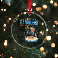 Funny Jewish Holiday Crystal Glass Ornament Make Hanukkah Great Again Ugly Gift TS12