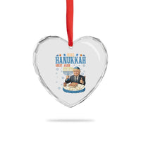 Funny Jewish Holiday Heart Crystal Glass Ornament Make Hanukkah Great Again Ugly Gift - Wonder Print Shop