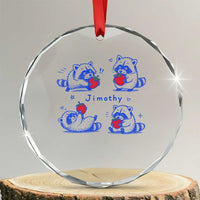 Funny Jimothy Viral Raccoon Crystal Glass Ornament Cute Baby Trash Panda Strawberry