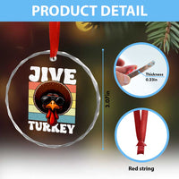Funny Jive Thanksgiving Turkey Day Crystal Glass Ornament Retro Afro Black Turkey - Wonder Print Shop