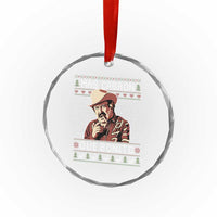 Funny Julian Garza Christmas Crystal Glass Ornament Mas Cabron Que Bonito Cowboy Holiday Mexican Xmas - Wonder Print Shop
