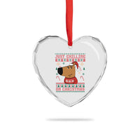 Funny Just Chilling On Christmas Meme Chillin Guy Heart Crystal Glass Ornament - Wonder Print Shop