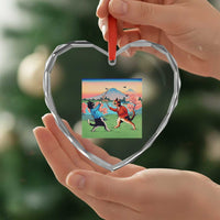 Funny Kendo Cat Heart Crystal Glass Ornament Samurai Martial Arts - Wonder Print Shop