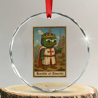Funny Knight Meme Crystal Glass Ornament Vintage Pepe Frog Templar Crusader Fren Soldier TS10
