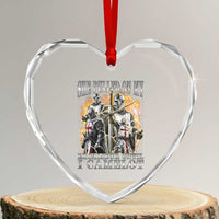 Funny Knight Meme Heart Crystal Glass Ornament She Pulled On My Excalibur Offensive Medieval Warrior Bootleg - Wonder Print Shop